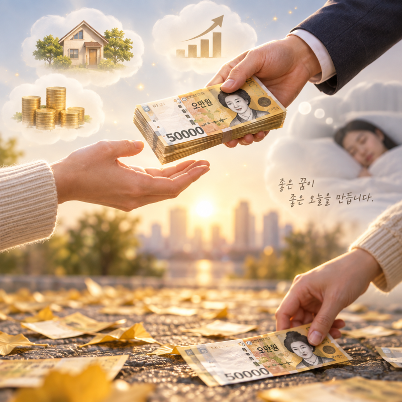 돈 꿈 해몽 (돈 받는 꿈·지폐 줍는 꿈·돈 잃어버리는 꿈 의미)