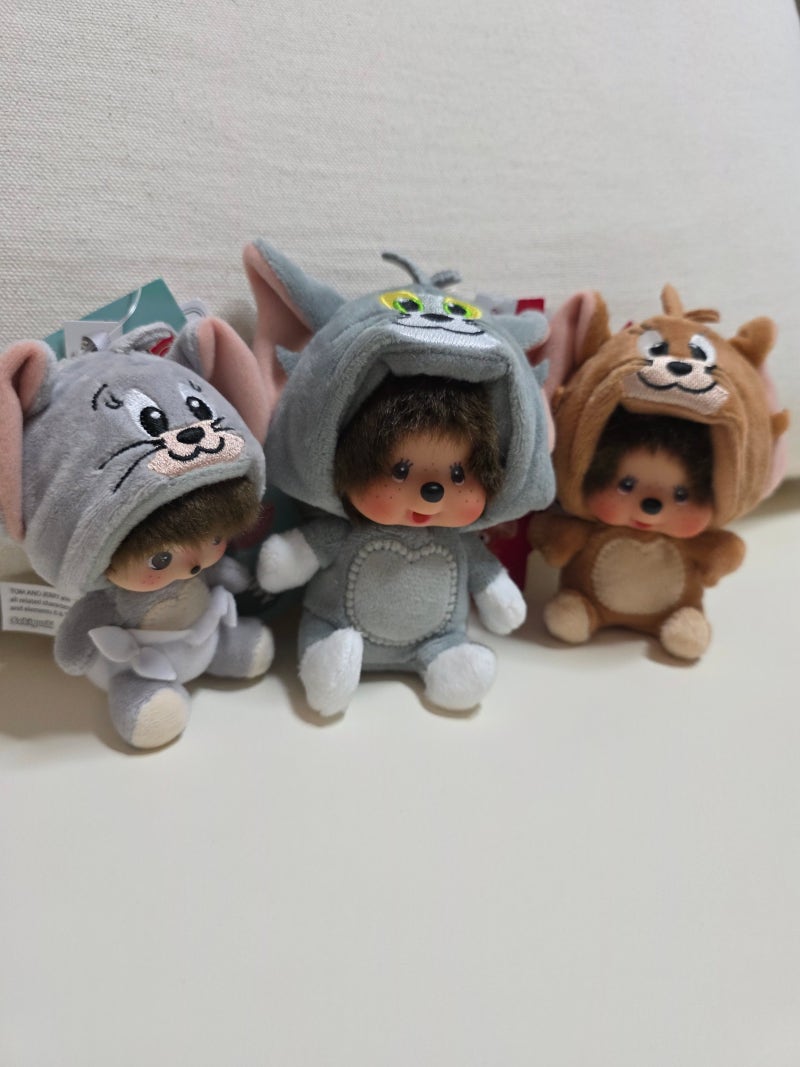 몬치치 x 톰과제리 키링 상세리뷰, 톰/제리/터피/베비치치 가족 커플템 실물 후기