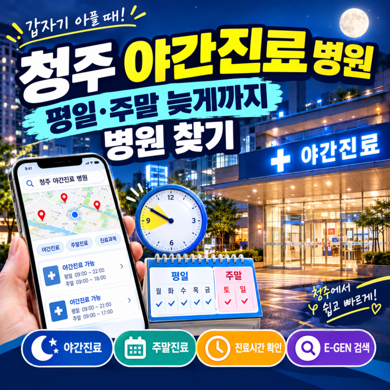 청주 야간진료 병원｜평일·주말 늦게까지 하는 병원 찾기