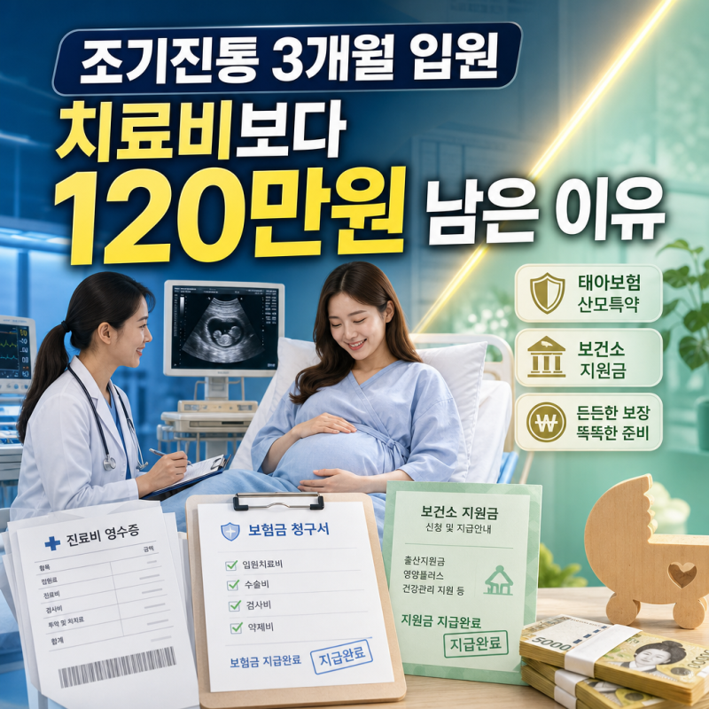조기진통으로 3개월 입원한 산모, 치료비보다 120만 원이 남은 이유 5가지｜태아보험 산모특....