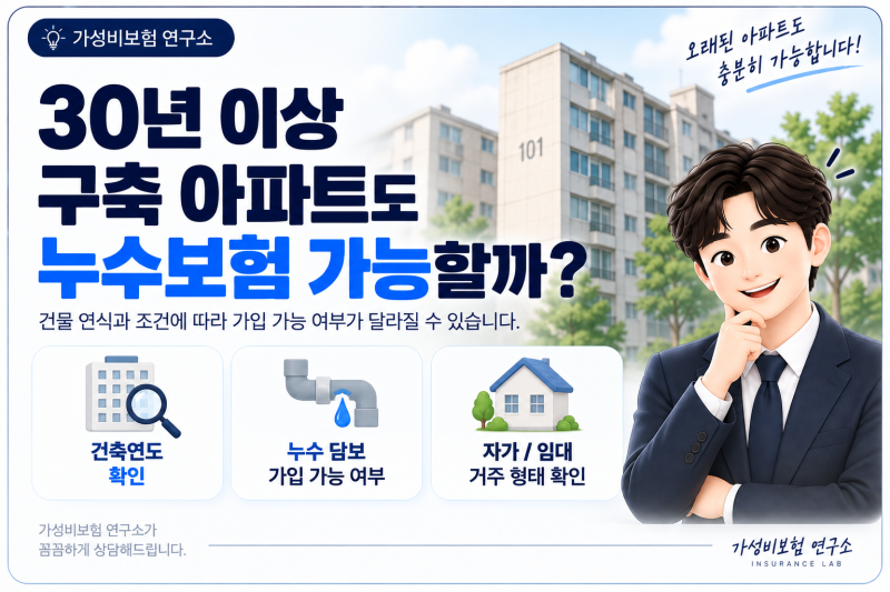 30년 넘은 오래된 아파트도 누수 보험 가입할 수 있을까? 구축 아파트 체크포인트(2026)