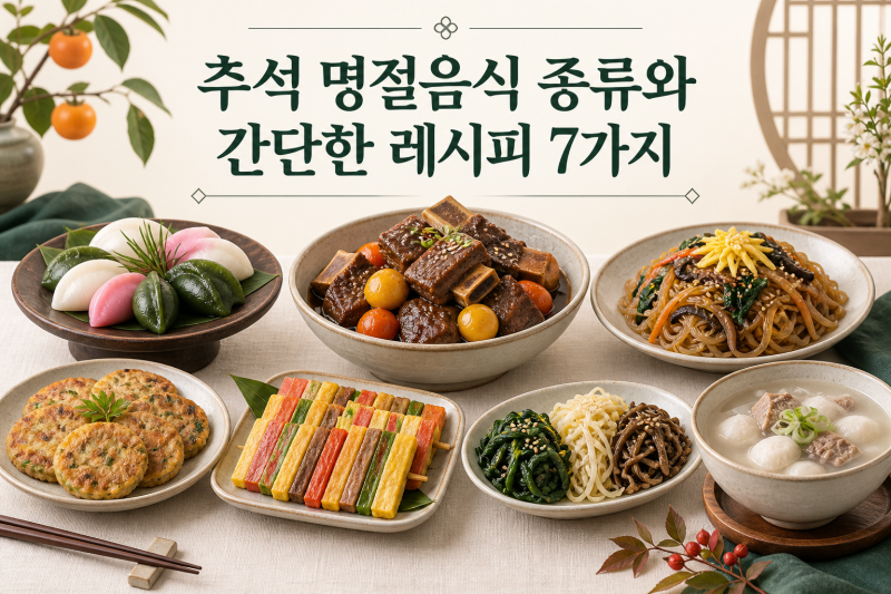 추석 명절음식 종류와 간단한 레시피 7가지