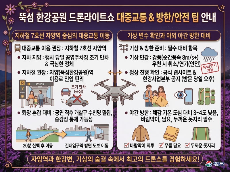 2026 한강 뚝섬 드론쇼 일정  한강불빛공연 시간·명당 위치·무료 관람 팁 총정리