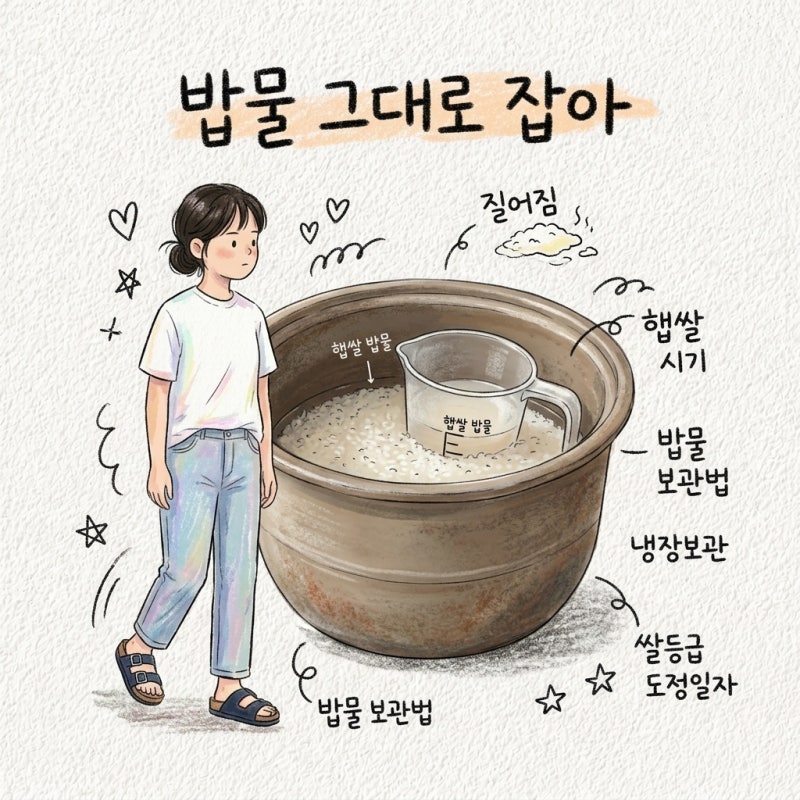 햅쌀 시기 밥물 보관법 냉장보관 쌀등급 도정일자