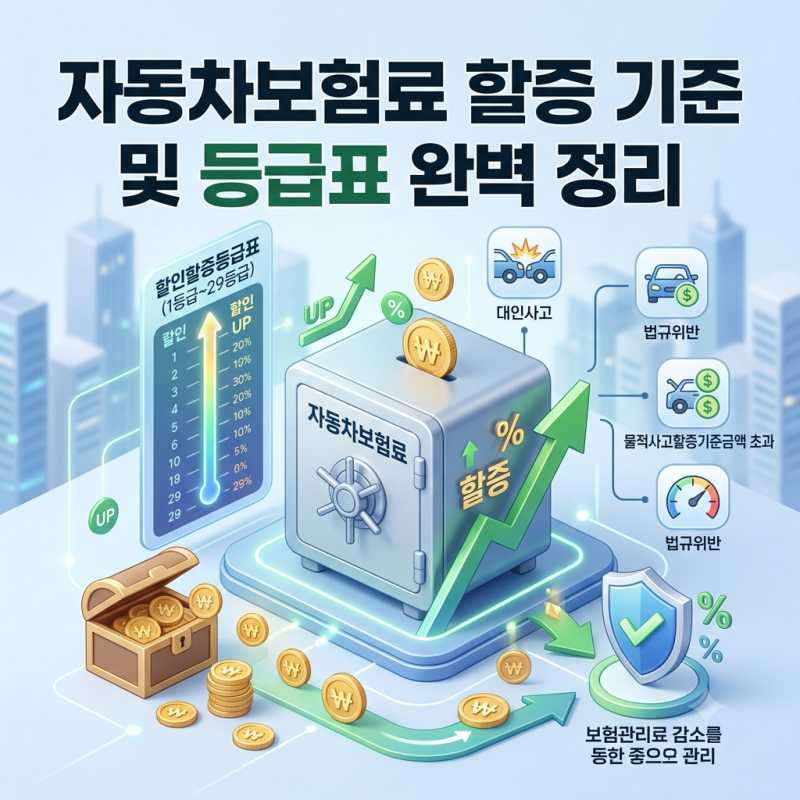 자동차보험료 할증 기준 및 등급표 완벽 정리