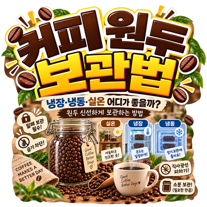 커피 원두 보관법｜냉장·냉동·실온 어디가 좋을까? 원두 신선하게 보관하는 방법