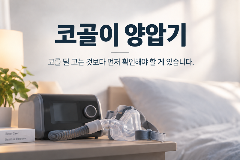 코골이 양압기, 코를 덜 고는 것보다 먼저 확인해야 할 게 있습니다.