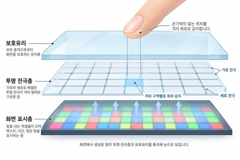 휴대폰 화면은 손가락을 어떻게 알아챌까? 정전식 터치스크린의 원리