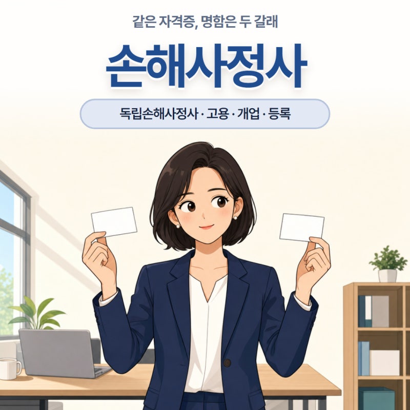 손해사정사 독립손해사정사 고용 차이 개업 등록 정리