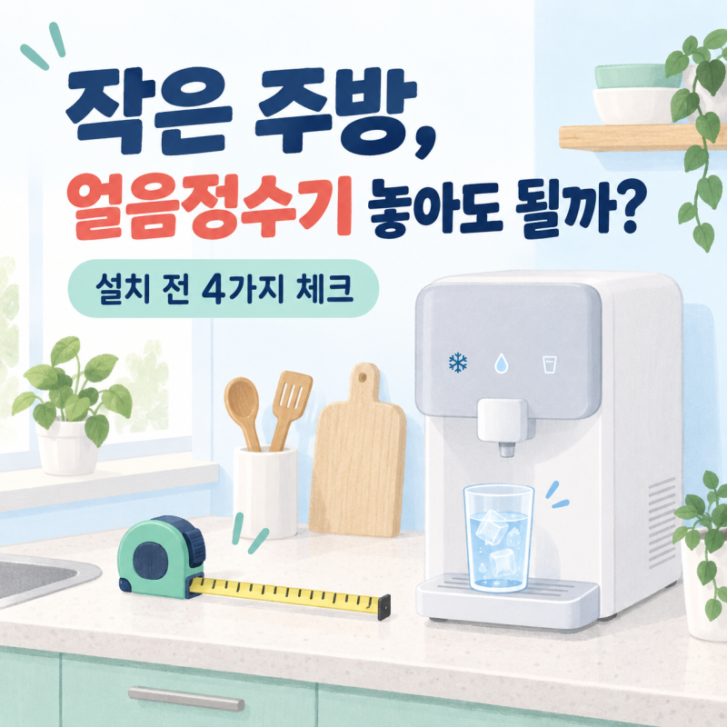 코웨이 아이콘 얼음정수기 미니, 작은 주방에 놓기 전 확인할 것