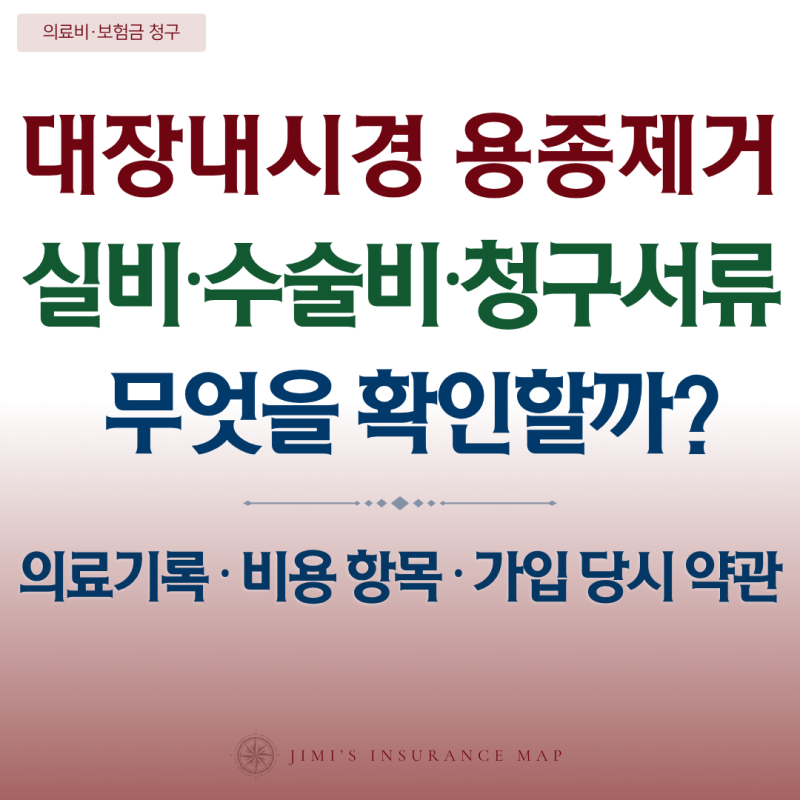 대장내시경 용종제거 실비, 수술비와 청구서류는 어떻게 확인할까?