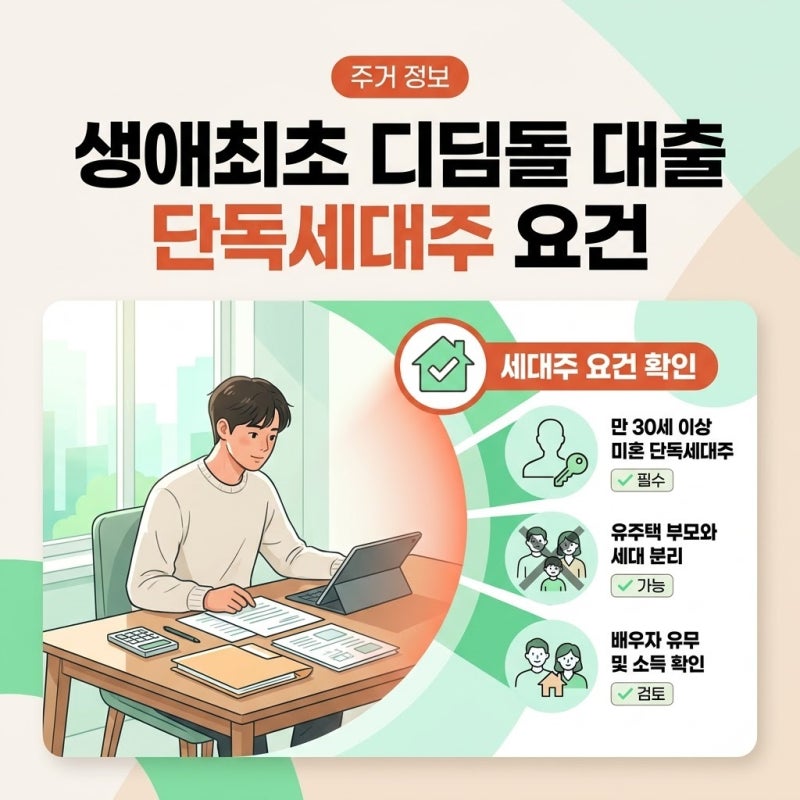 생애최초 디딤돌 대출 세대주 요건 조건 확인정리했습니다더니