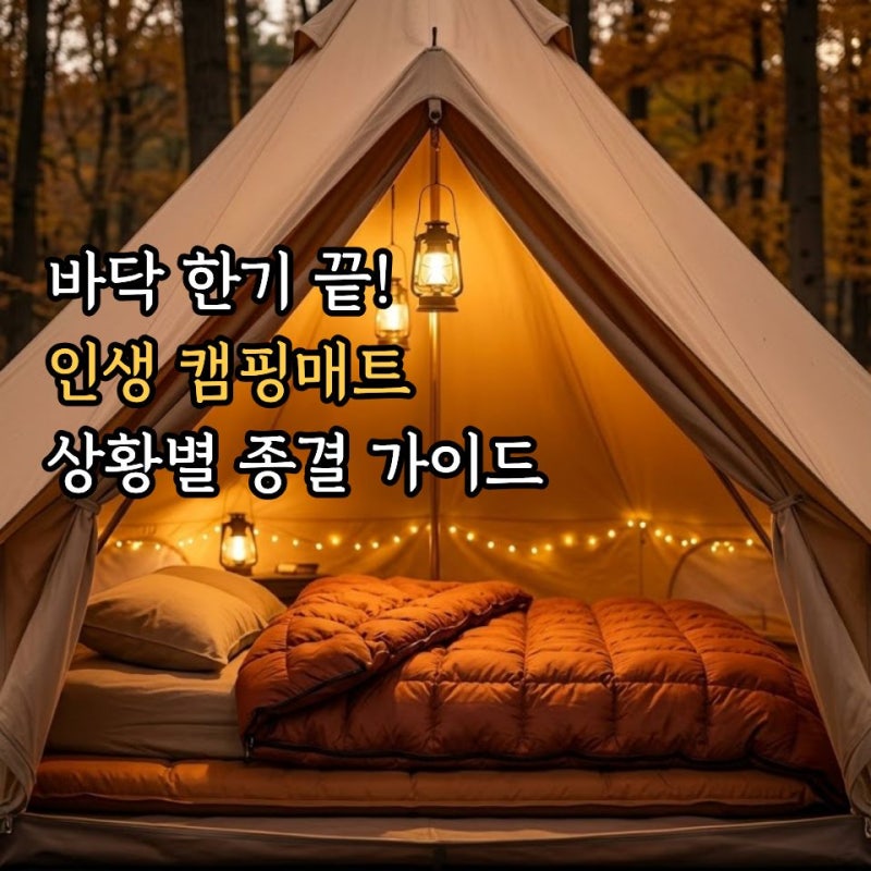 캠핑매트 추천 종결! 캠핑 전기매트·탄소매트부터 차박·백패킹매트, 프리볼트전기장판까지....