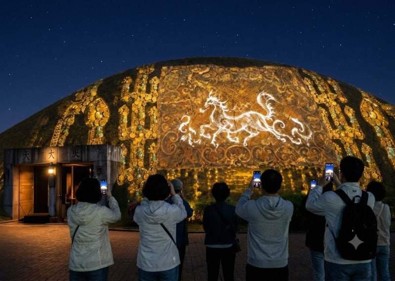 9월 축제 경주 대릉원 미디어아트! 빛으로 물든 대릉원의 밤, 무료 미디어아트!