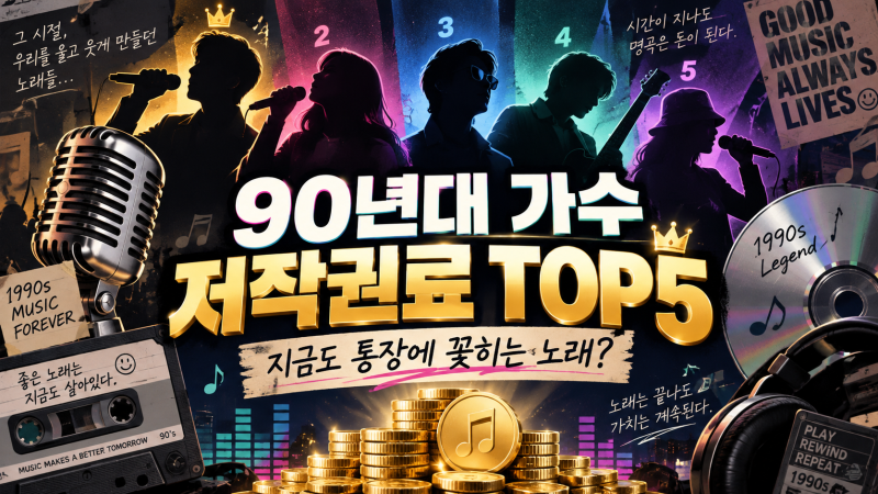 90년대 가수 중 지금도 저작권료 많이 받을 것 같은 TOP5