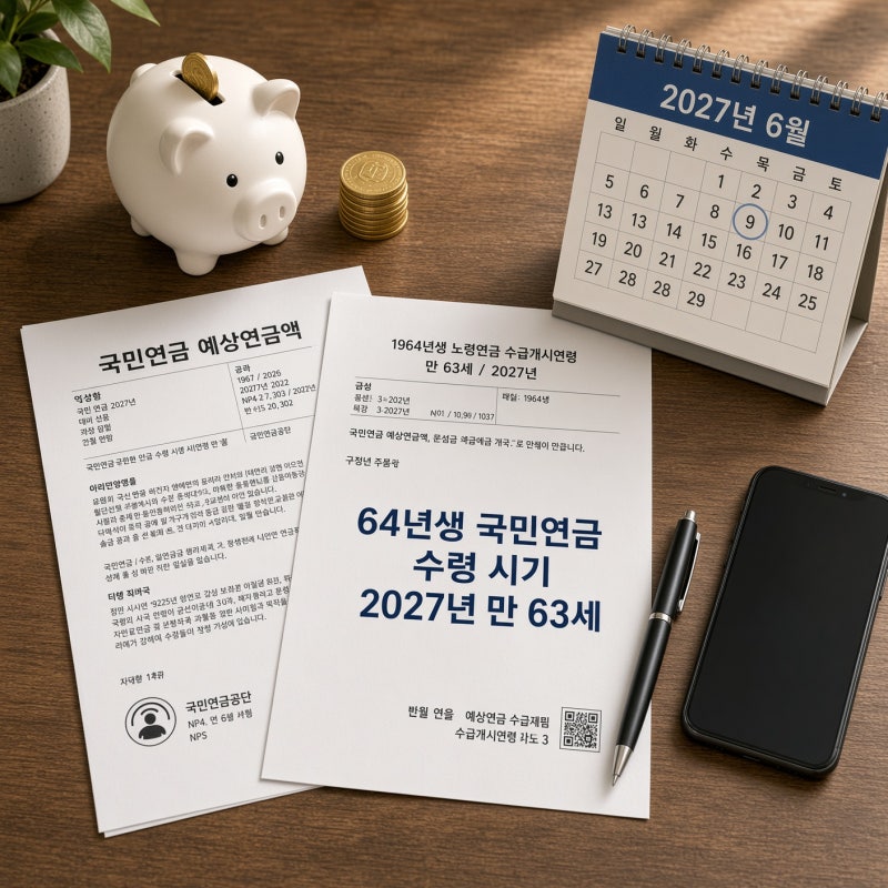 '64년생 국민연금 수령 시기! 조기 수령 한다면? 내 예상 연금액 한눈에 확인하기