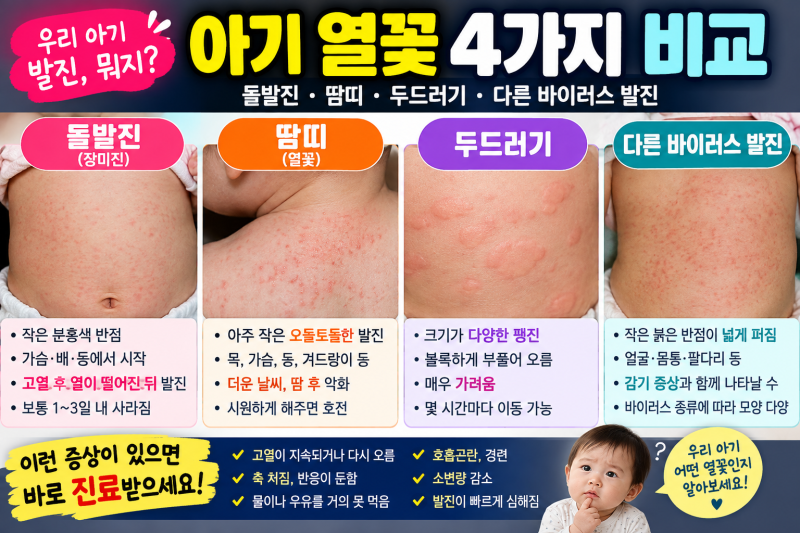 돌아기 열꽃과 두드러기