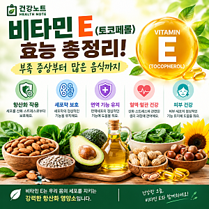 비타민 E(토코페롤) 효능 총정리! 부족 증상부터 많은 음식까지