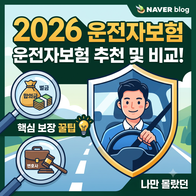 2026년 운전자보험 추천 및 비교! 나만 몰랐던 핵심 보장 꿀팁