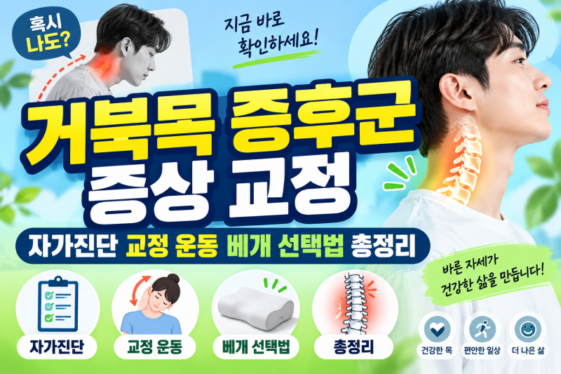 거북목 증후군 증상 교정 운동 자가진단 교정 베개 선택법 총정리