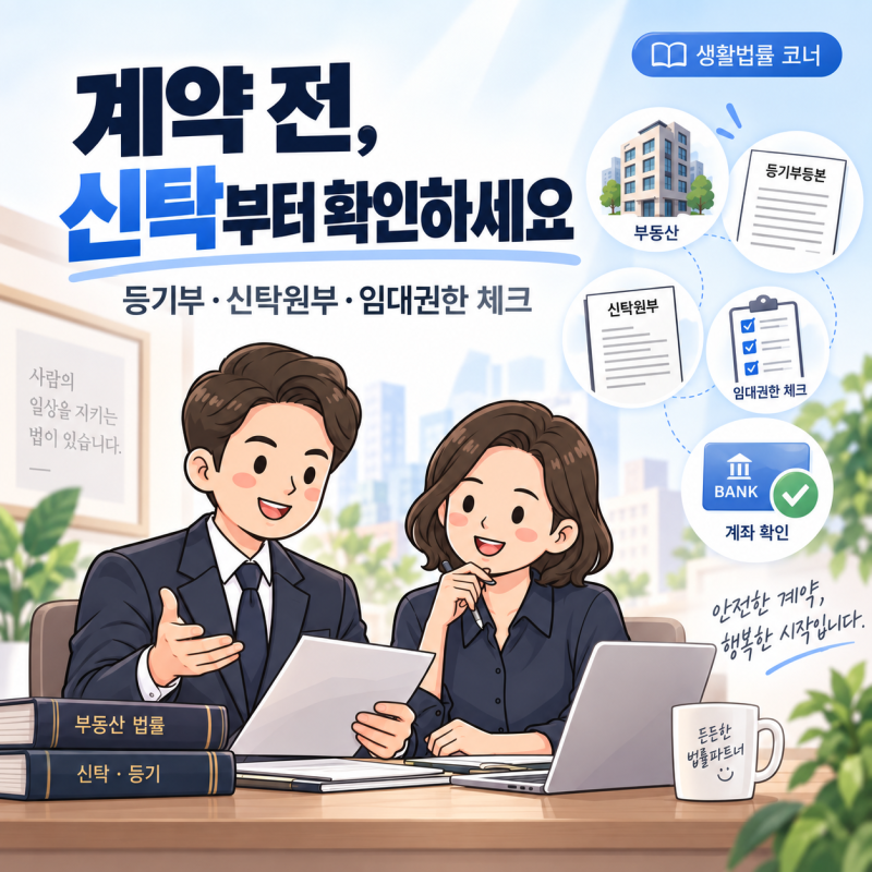 등기부에 ‘신탁’이 보인다면? 신탁부동산 임대차 계약 전 꼭 확인할 것들