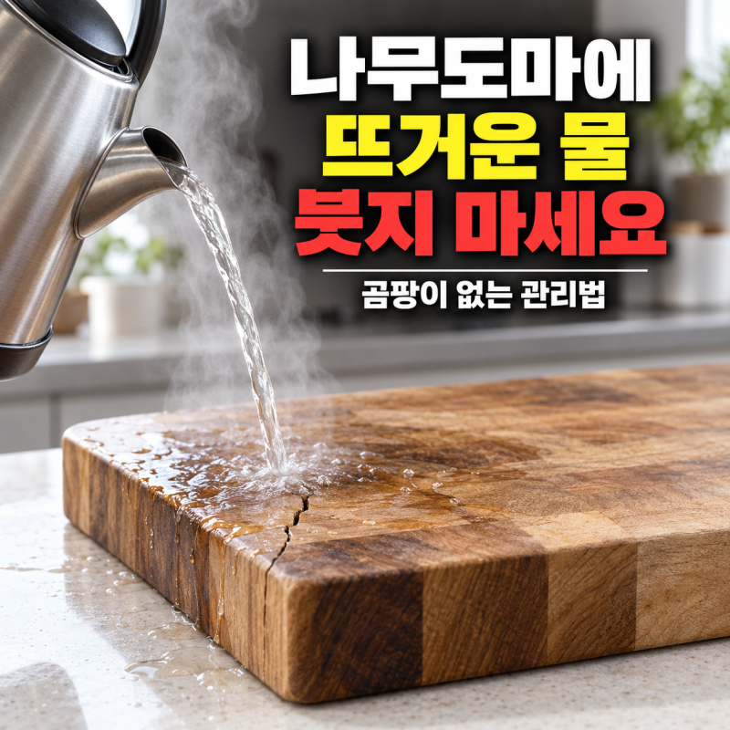 나무도마에 절대 뜨거운 물 붓지 마세요｜곰팡이 없이 관리하는 법