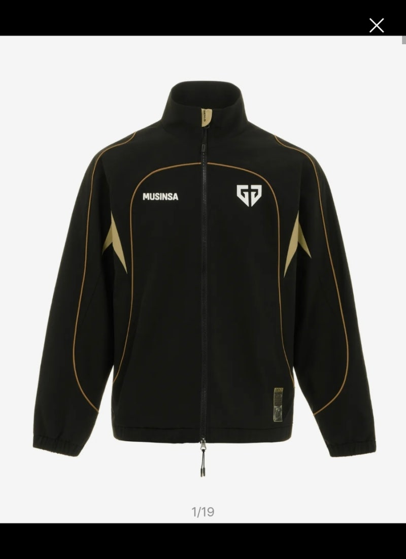 젠지 2026 1st Official Player Jacket 블랙 골드 파이핑 립스톱 실측 사이즈 팁