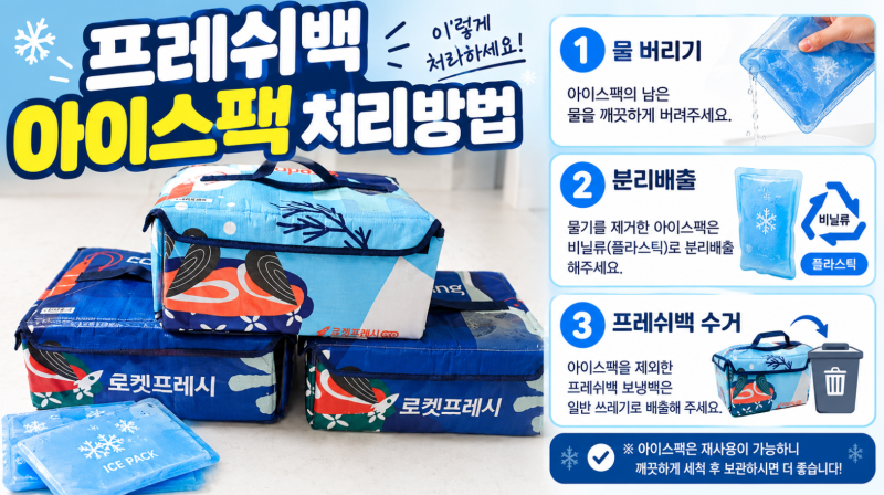 쿠팡 프레시백, 수거 신청하고 아이스팩은 이렇게 버리세요