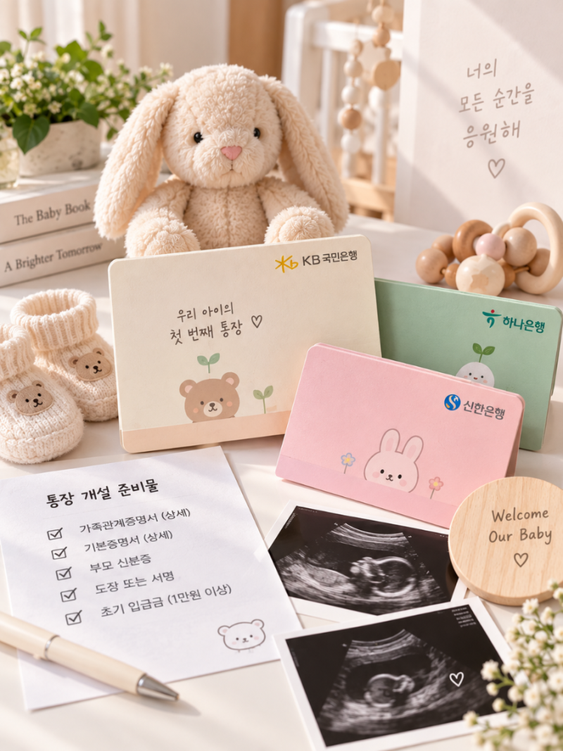 아기통장 만들기 준비물과 은행별 개설 방법 결과