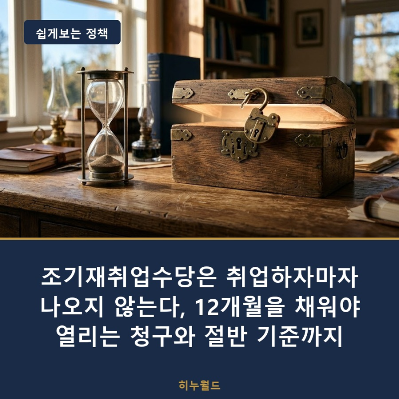 조기재취업수당은 취업하자마자 나오지 않는다, 12개월을 채워야 열리는 청구와 절반 기준까....