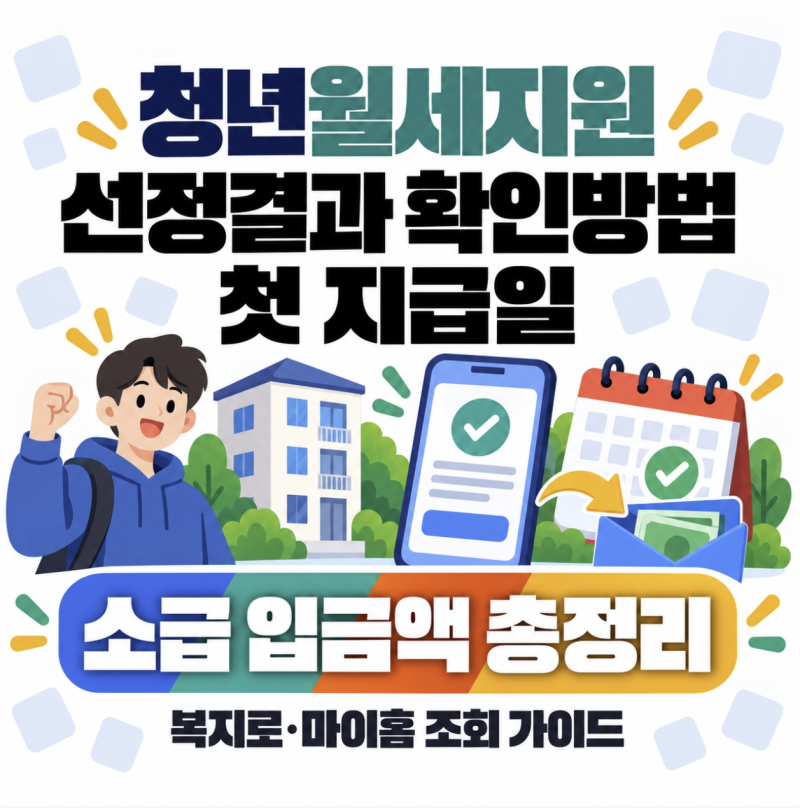 청년월세지원 선정결과 확인방법 및 첫 지급일 소급 입금액 총정리