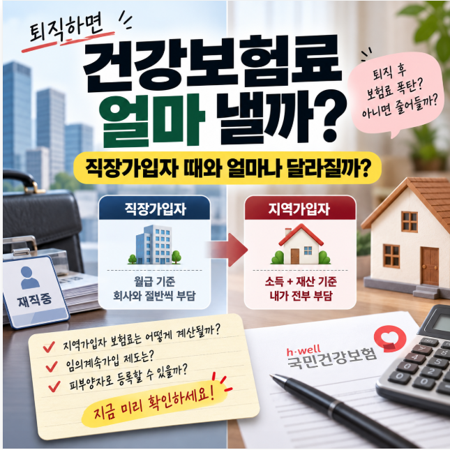 퇴직 후 건강보험료 얼마 낼까? 지역가입자가 되면 달라지는 것