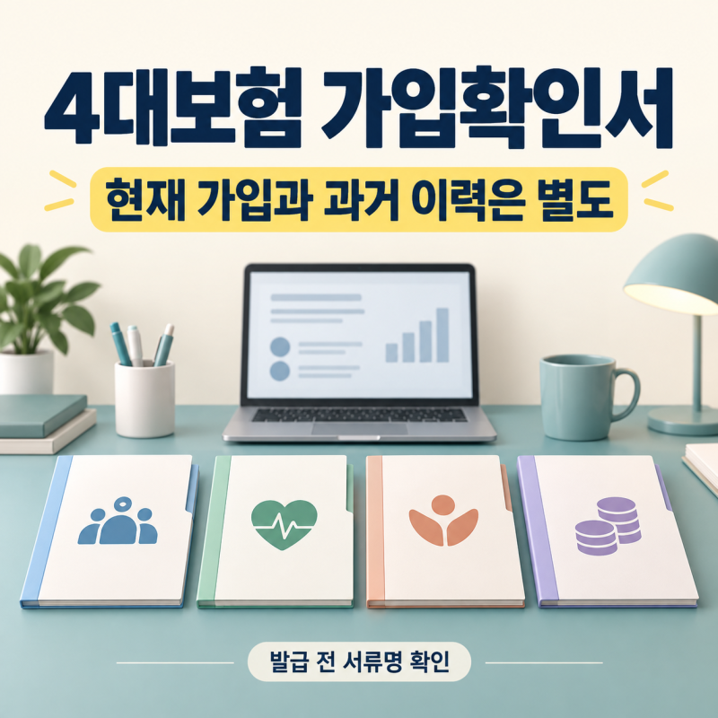 4대보험 가입내역 확인서 발급, 현재 가입과 과거 이력부터 구분하세요
