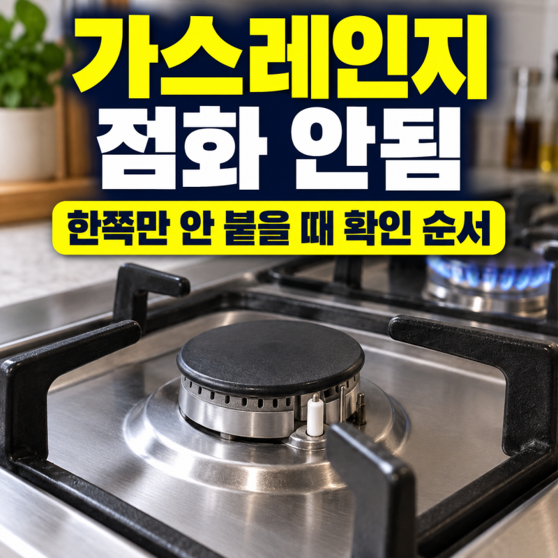 가스레인지 점화 안됨, 한쪽만 안 붙을 때 건전지보다 먼저 볼 곳