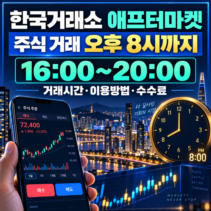 한국거래소 애프터마켓 총정리｜거래시간·이용방법·수수료 한눈에