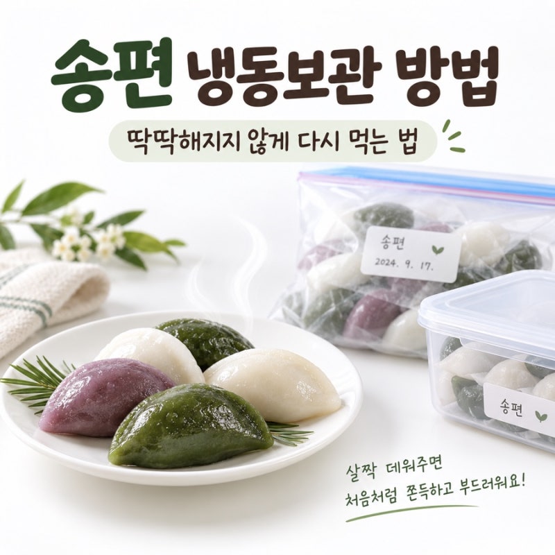 송편 냉동보관 방법｜딱딱해지지 않게 다시 먹는법