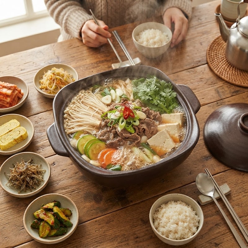 팽이버섯전골 만드는법, 육수·양념장 이 비율 모르면 국물이 텁텁해요