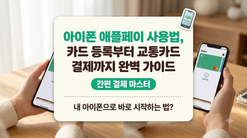 아이폰 애플페이 사용법, 카드 등록부터 교통카드 결제까지 완벽 가이드