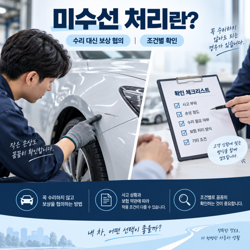 "현금으로 받으면 끝?" 자동차 미수선 처리, 합의 전 따져볼 5가지