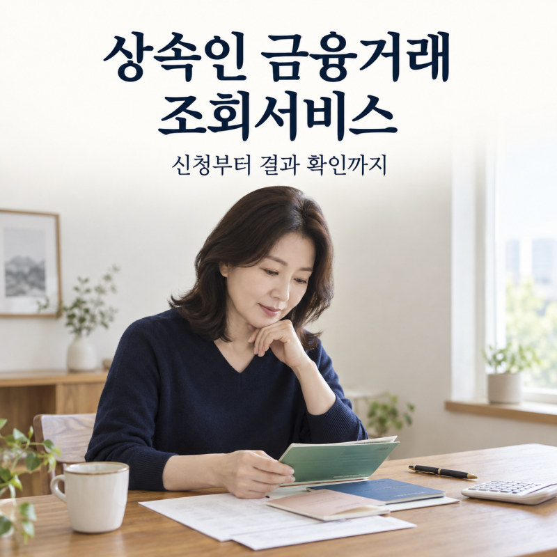 상속인 금융거래 조회서비스 신청방법, 필요서류부터 결과 확인까지