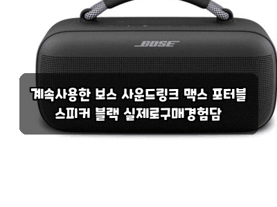 계속사용한 보스 사운드링크 맥스 포터블 스피커 블랙 실제로구매경험담