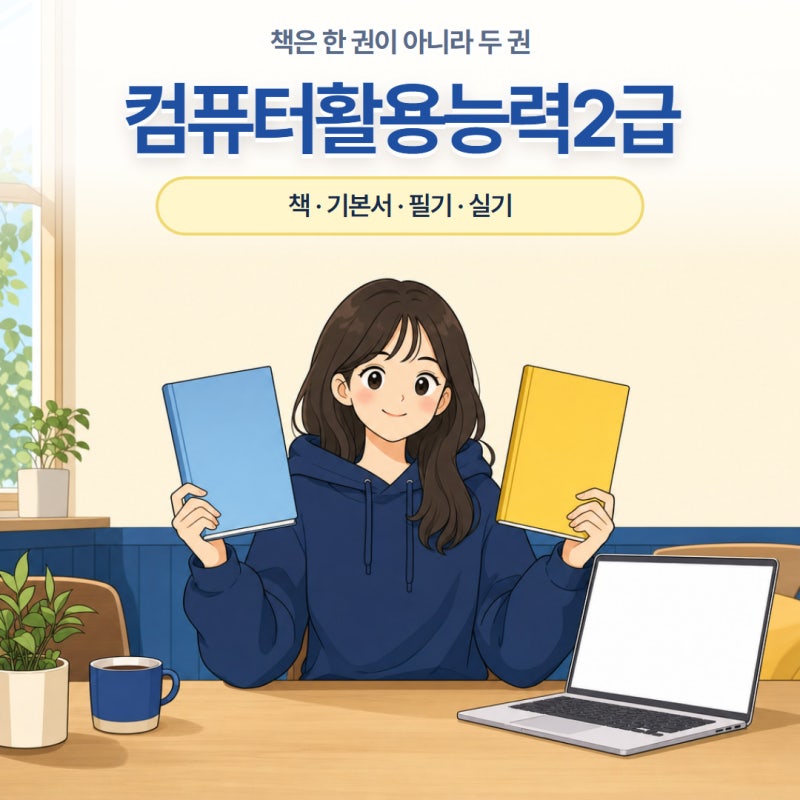 컴퓨터활용능력2급 책 기본서 필기 실기 공부순서 정리