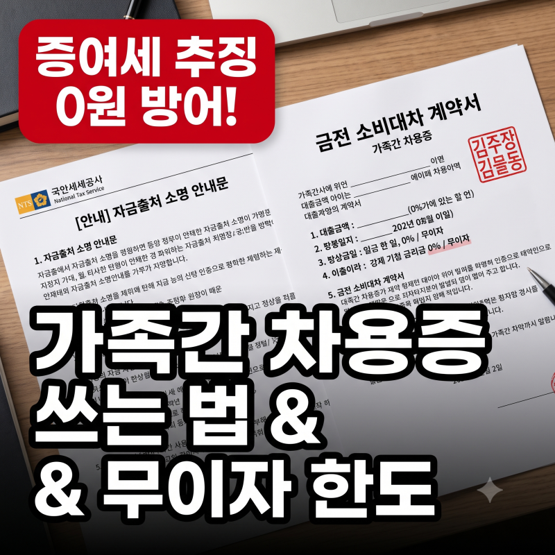부모님께 돈 보냈다가 세무조사 받습니다! 가족 간 계좌이체 차용증 양식 및 적정 이자율 4.6%....