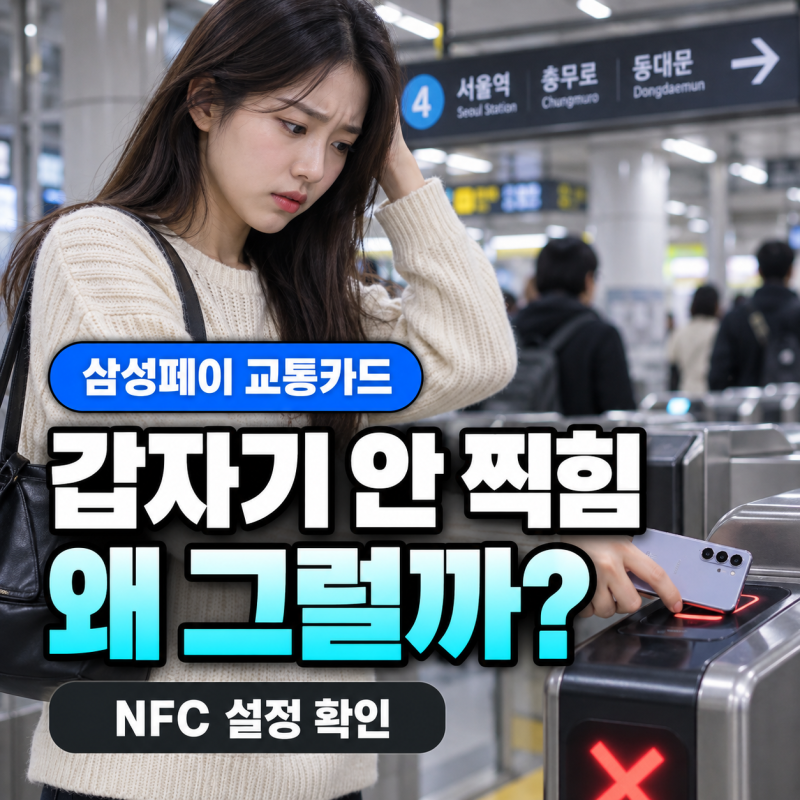 삼성페이 교통카드 찍힘 안됨 오류 해결 방법: NFC 설정 총정리