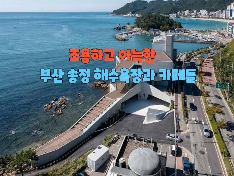 "조용하고 아늑한 부산 송정해수욕장과 주변 카페들"