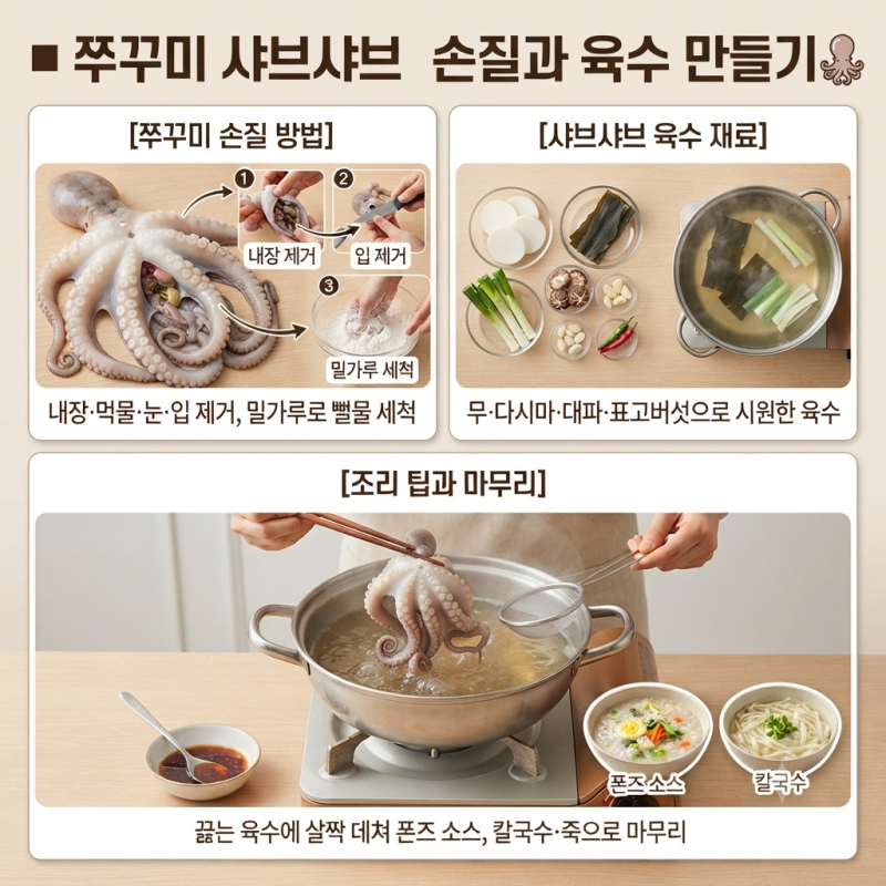[ 쭈꾸미 샤브샤브, 갑오징어 통찜 요리 팁 ]