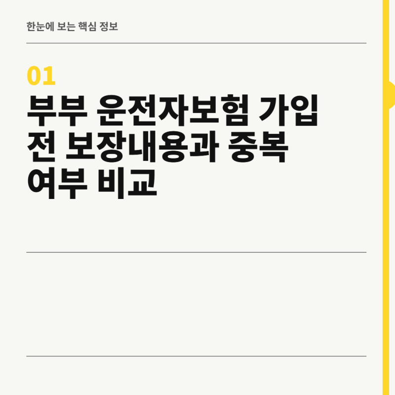 부부 운전자보험 가입 전 보장내용과 중복 여부 비교
