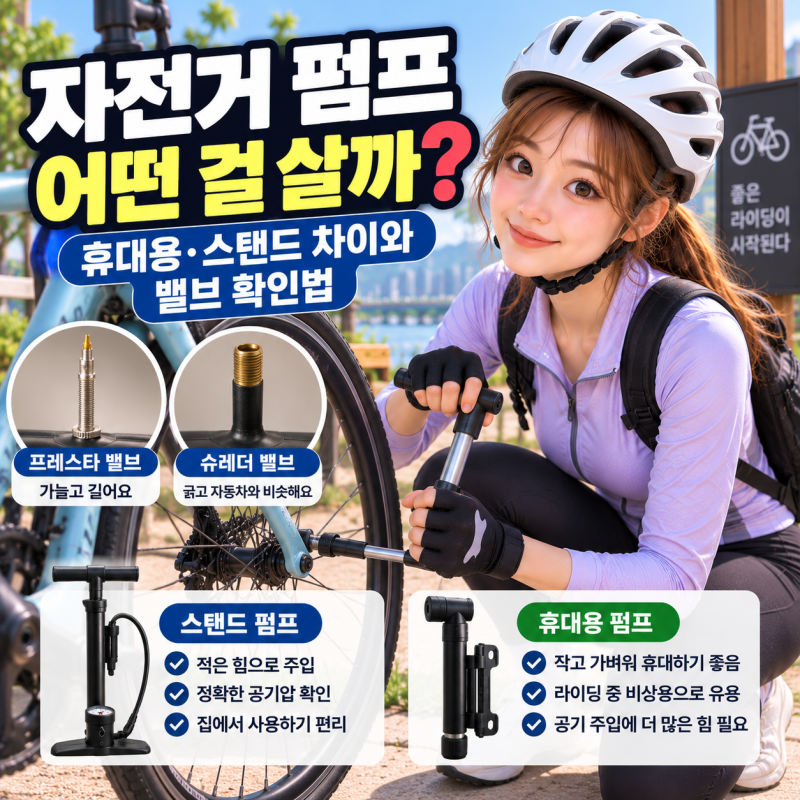 자전거 펌프 어떤 걸 사야 할까? 휴대용·스탠드 펌프 차이와 밸브 확인법