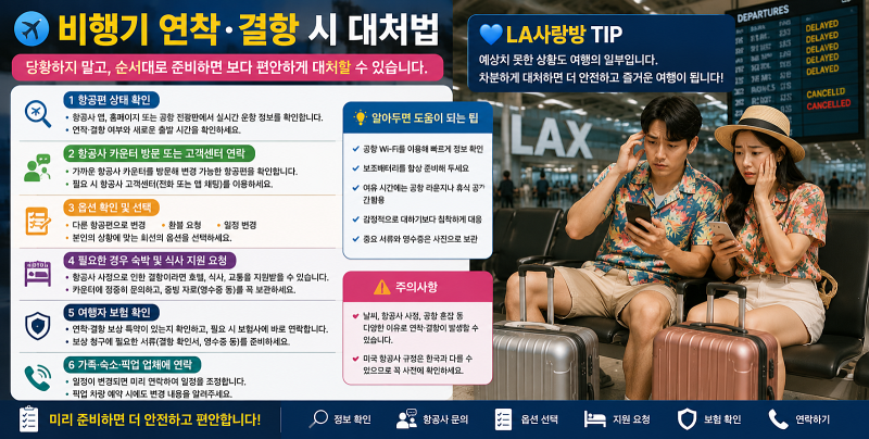 비행기 연착·결항 시 대처법 7가지｜항공편 지연·취소 보상과 재예약 총정리