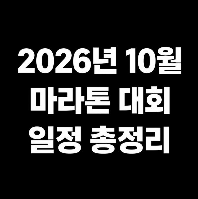 2026년 10월 마라톤 대회 일정 총정리｜서울·경주·춘천·울산 전국 러닝대회